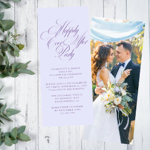 Invitation Réception photo Lavande Heureux Pour Toujours