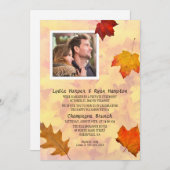 Invitation Réception photo nouvellement mariée Thème de chute (Devant / Derrière)