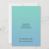 Invitation Réception photo turquoise Blue Ombre Overlay uniqu (Dos)