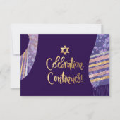 Invitation Réception PixDezines Mitzvah/aquarelle violette (Devant)