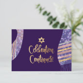 Invitation Réception PixDezines Mitzvah/aquarelle violette (Debout devant)