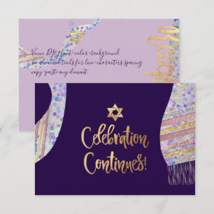 Invitation Réception PixDezines Mitzvah/couleur d'eau violet