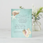 Invitation Réception Plage Bord de mer Coques Océan Destinati (Debout devant)