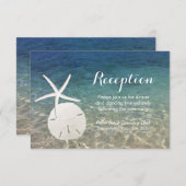 Invitation Réception-Plage Mariage Starfish & Sand Dollar (Devant / Derrière)