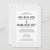 Invitation Réception Polka-Dot Noir & Blanc Sophistiquée (Devant)