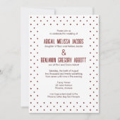 Invitation Réception Polka-Dot Rouge & Blanc Sophistiquée (Devant)