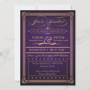 Invitation Réception poster vintage Eggplant Purple Uniquemen