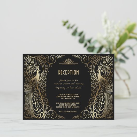 Invitation Réception pour personnes âgées Glam Gold Art Déco  (Debout devant)