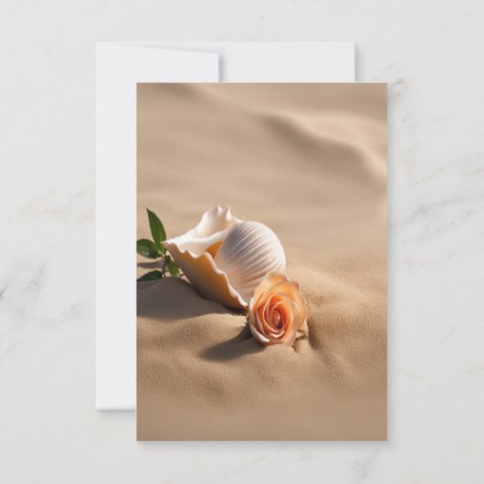 Invitation Réception Rose De Sable De Coquillage (Dos)