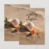 Invitation Réception Rose De Sable De Coquillage (Devant / Derrière)