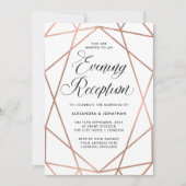 Invitation Réception rose de soirée d'or de Faux moderne (Devant)