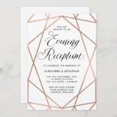 Invitation Réception rose de soirée d'or de Faux moderne (Devant / Derrière)