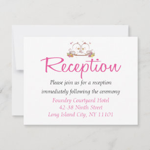 Invitation Réception Rose Fuchsia Mariage Tourtereaux Fête