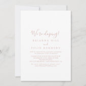Invitation Réception rose Gold Simple Minimaliste Eloping (Devant)