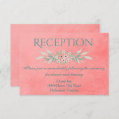 Invitation Réception Rose Magnifique Teinté (Devant / Derrière)