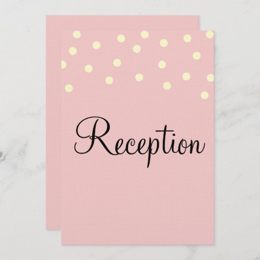 Invitation Réception rose Monogramme Bleu (Devant / Derrière)