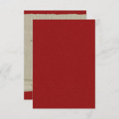 Invitation Réception Rouge Cônes de Pin et Toile de Jute (Devant / Derrière)