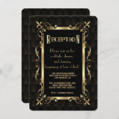 Invitation Réception Royal Roaring 20s Gold Art Déco (Devant / Derrière)