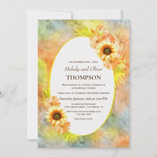 Invitation Réception rustique de mariage après-cérémonie Tour (Devant)