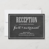 Invitation Réception Rustique Tableau Noir Manger Boire & se  (Devant)