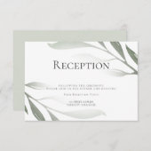 Invitation Réception | Sage Vert Olive Branche Aquarelle (Devant / Derrière)