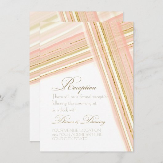 Invitation Réception Script Typographie Lignes modernes Art D (Devant / Derrière)