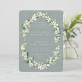 Invitation Réception Seafoam Snowberry+Eucalyptus uniquement (Debout devant)