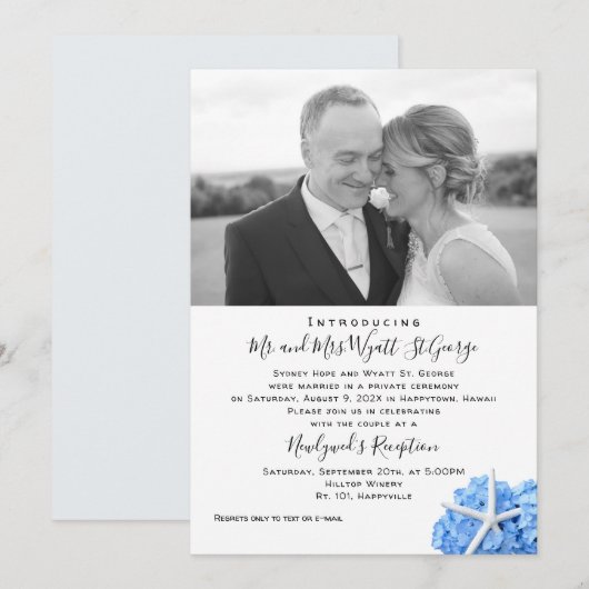 Invitation Réception Seaside Garden Photo Annonce (Devant / Derrière)