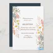 Invitation Réception Sèche Fleur sauvage Whimsical Watercolor (Devant / Derrière)