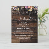 Invitation Réception Seule de Mariage Bohème Rustique (Debout devant)