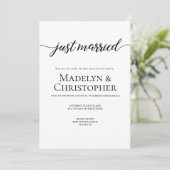 Invitation Réception seulement Mariage Script Juste marié (Debout devant)