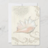 Invitation Réception Shore Beach Seashell Conch Shell Mariage (Dos)