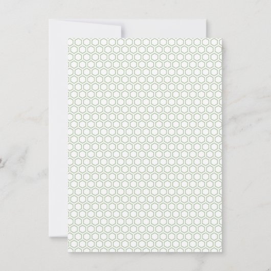Invitation Réception Simple Moderne Feuille Verdure Hexagon (Dos)