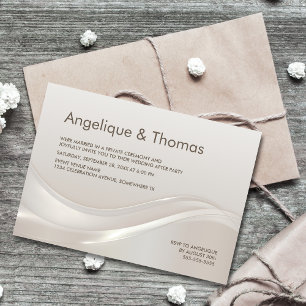 Invitation Réception Soignée De Mariage De Crème