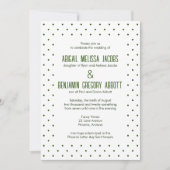 Invitation Réception Soignée Vert & Blanc Polka-Dot (Devant)