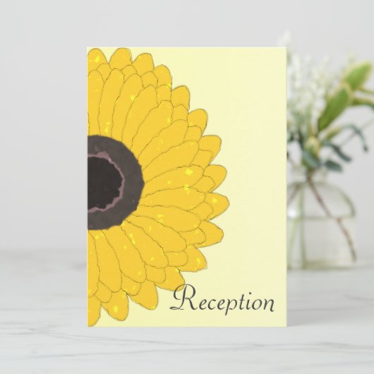 Invitation Réception Soirée mariage Sunflower Jaune (Debout devant)