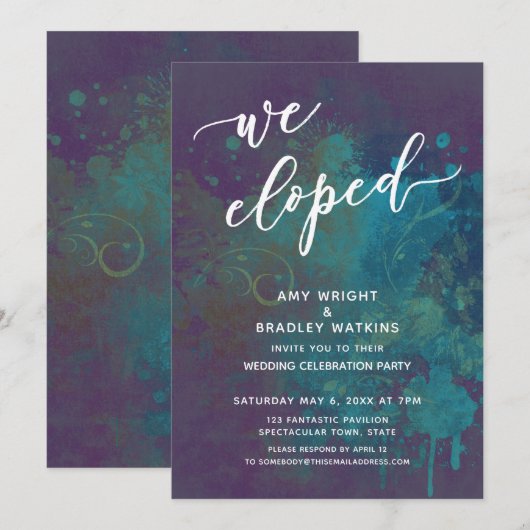 Invitation Réception sur script Nous sommes partis en Elopeme (Devant / Derrière)