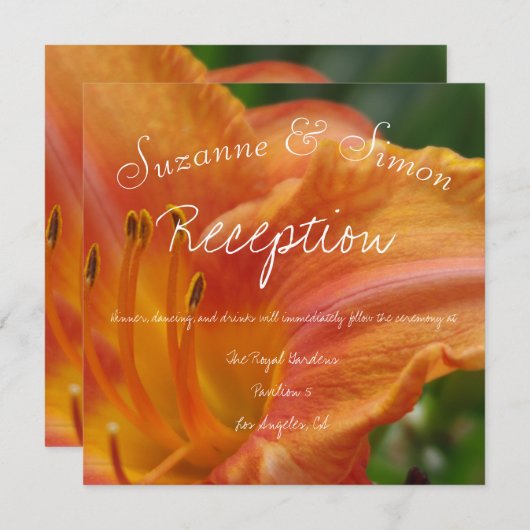 Invitation Réception Tiger Lily (Devant / Derrière)
