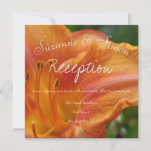 Invitation Réception Tiger Lily (Devant)