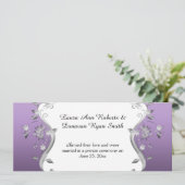 Invitation Réception Tourbillons de Fleurs en Argent Orné Vio (Debout devant)