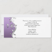 Invitation Réception Tourbillons de Fleurs en Argent Orné Vio (Dos)