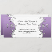 Invitation Réception Tourbillons de Fleurs en Argent Orné Vio (Devant / Derrière)