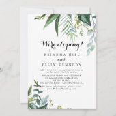 Invitation Réception Tropical Elopement Vert Classique (Devant)