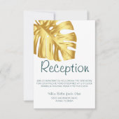 Invitation Réception Tropical Gold Wedding (Devant)