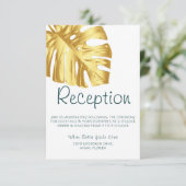 Invitation Réception Tropical Gold Wedding (Debout devant)