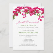 Invitation Réception tropicale de bougainvillée pour mariage  (Devant)
