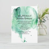 Invitation Réception turquoise de l'aquarelle à éclaboussure  (Debout devant)