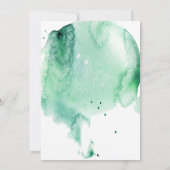 Invitation Réception turquoise de l'aquarelle à éclaboussure  (Dos)