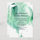 Invitation Réception turquoise de l'aquarelle à éclaboussure  (Devant / Derrière)