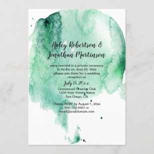 Invitation Réception turquoise de l'aquarelle à éclaboussure
